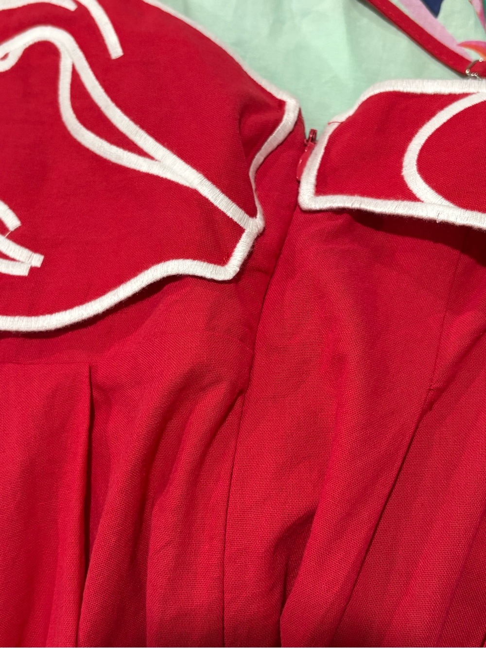 Commense Red Embroidered Fish Maxi Dress - Picture 6 of 6